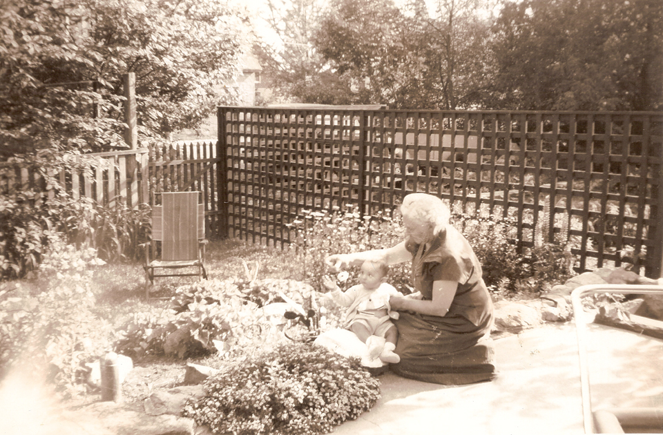 Roger chartier and Memere Antoinette (Godbout) Audette - Summer 1951